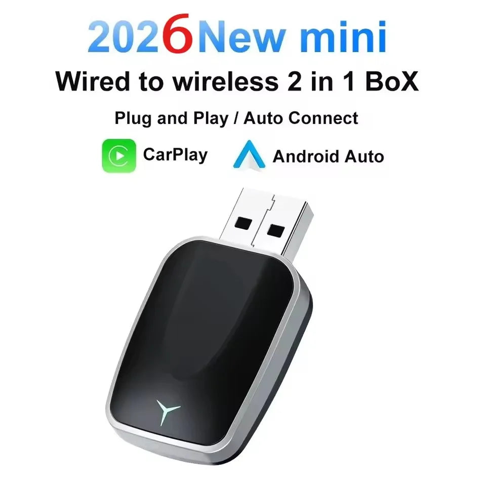 2in1 FLIXIVI Wireless CarPlay Android Auto Wireless Adapter Mini Box Plug and play Connect Universal for Nissan Wireless Adapter