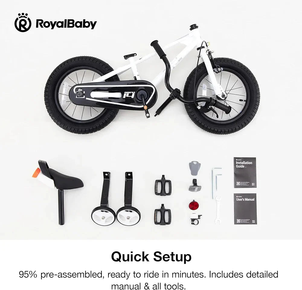 RoyalBaby 14" Kids Bicycle - Pedal Bike with Training Wheels