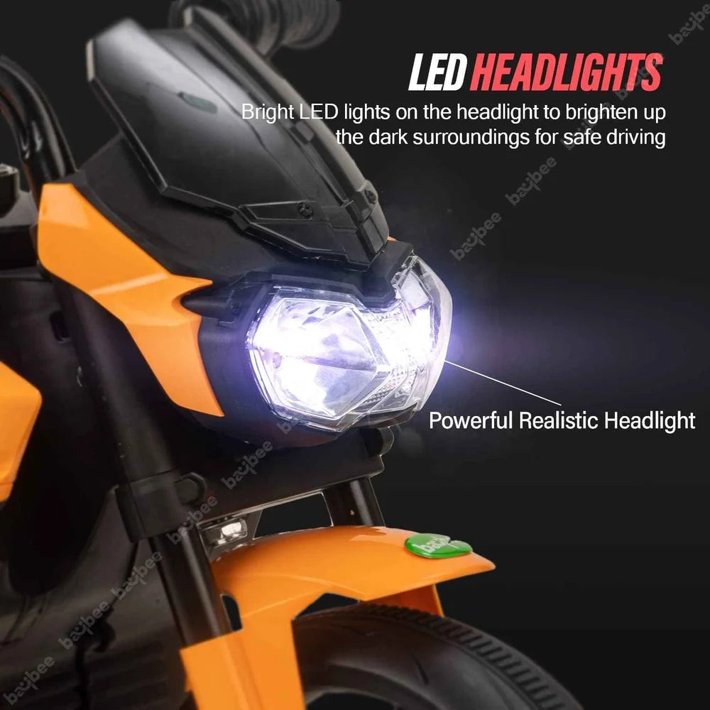 BaiBee BRO170 Electric Kids Motorcycle - Realistic Ride-On Toy with LED & Music