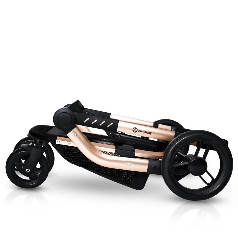 HunyHuny 3-in-1 Premium Baby Stroller System - Luxury Travel Pram with Bassinet