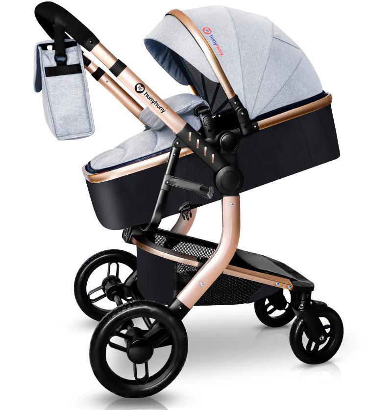 HunyHuny 3-in-1 Premium Baby Stroller System - Luxury Travel Pram with Bassinet